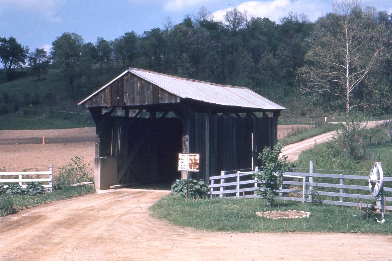 Crawford Covered Bridge, Washington County, PA — Historical Photo 1960