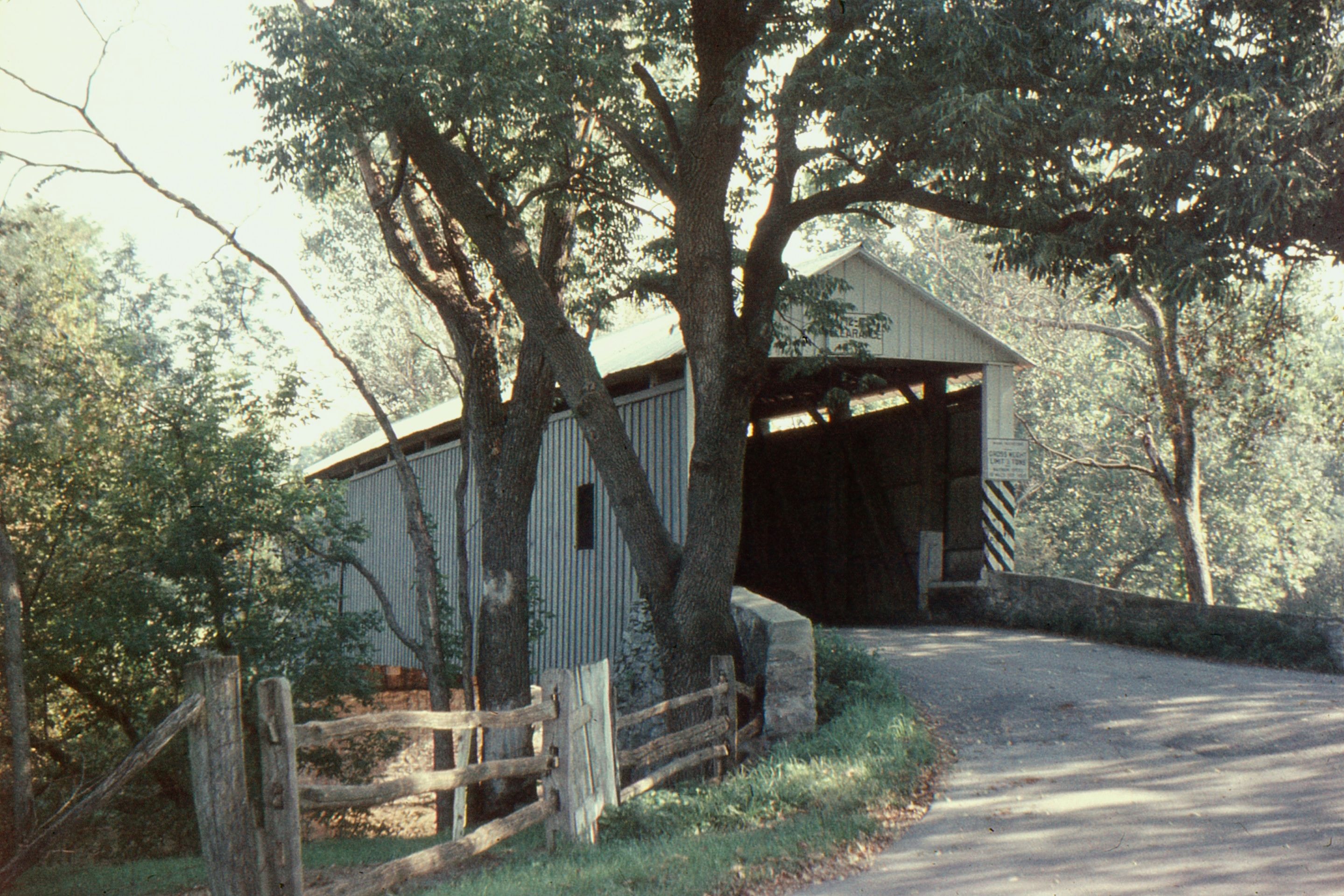 Eberly's Mill / Bitzer's Mill Covered Bridge, Lancaster County, PA — Historical Photo 1960