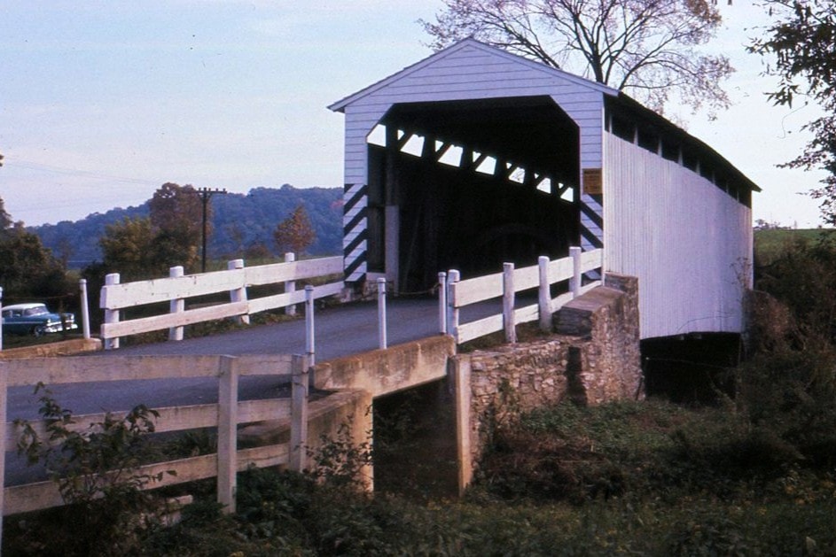 Keller's / Rettew's Mill / Guy Bard Covered Bridge, Lancaster County, PA — Historical Photo 1962