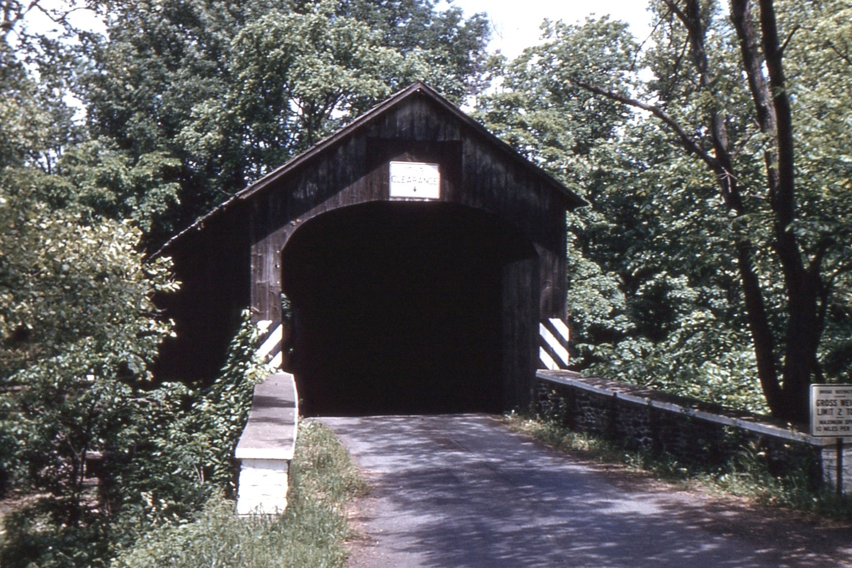 Loux / Loux Mill Ford Covered Bridge, Bucks County, PA — Historical Photo 1957