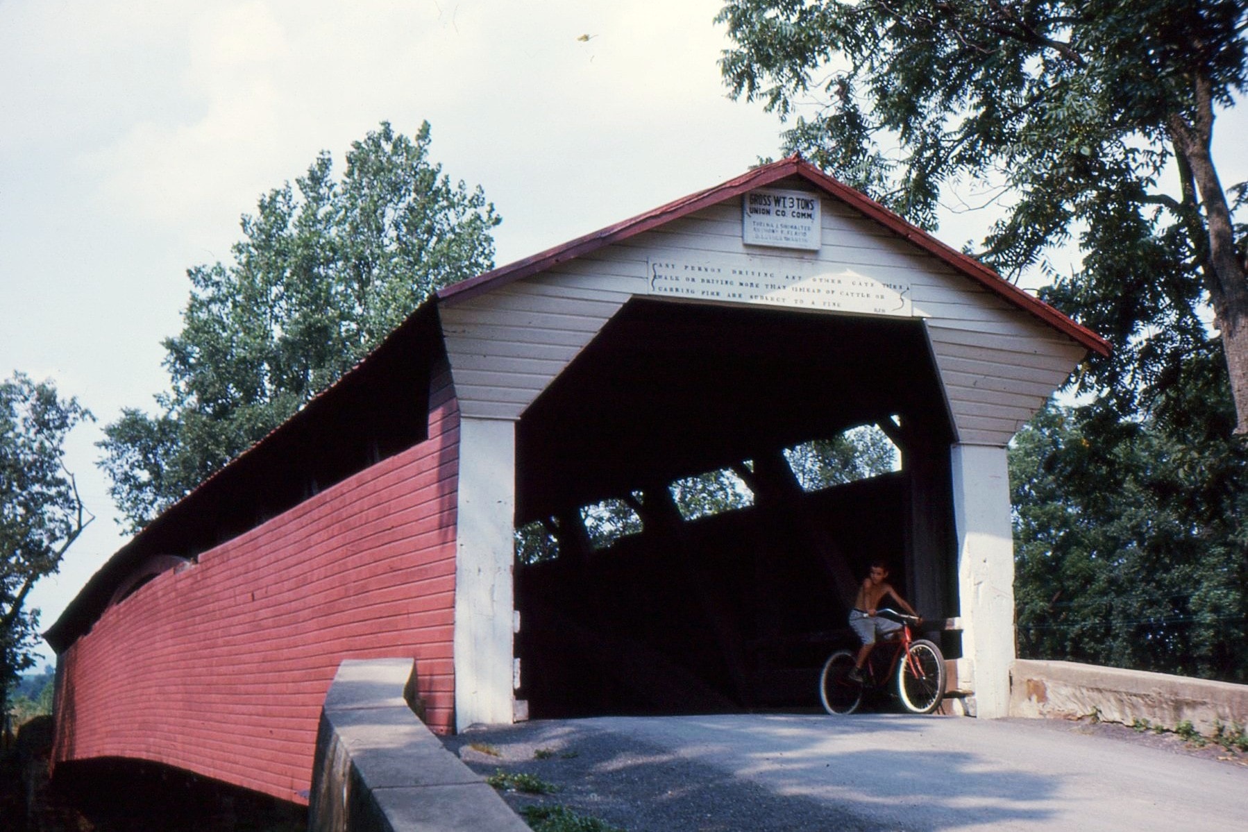 Millmont / Red Covered Bridge, Union County, PA — Historical Photo 1963