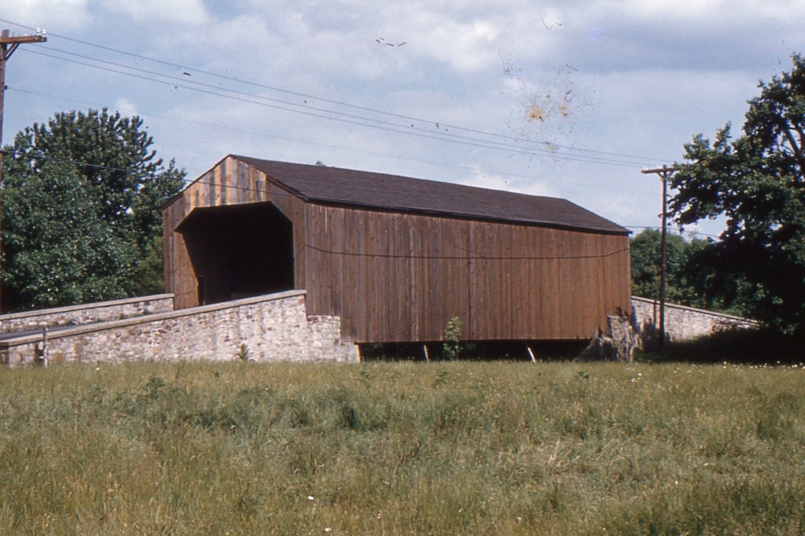 Pine Valley / Iron Hill Covered Bridge, Bucks County, PA — Historical Photo 1957