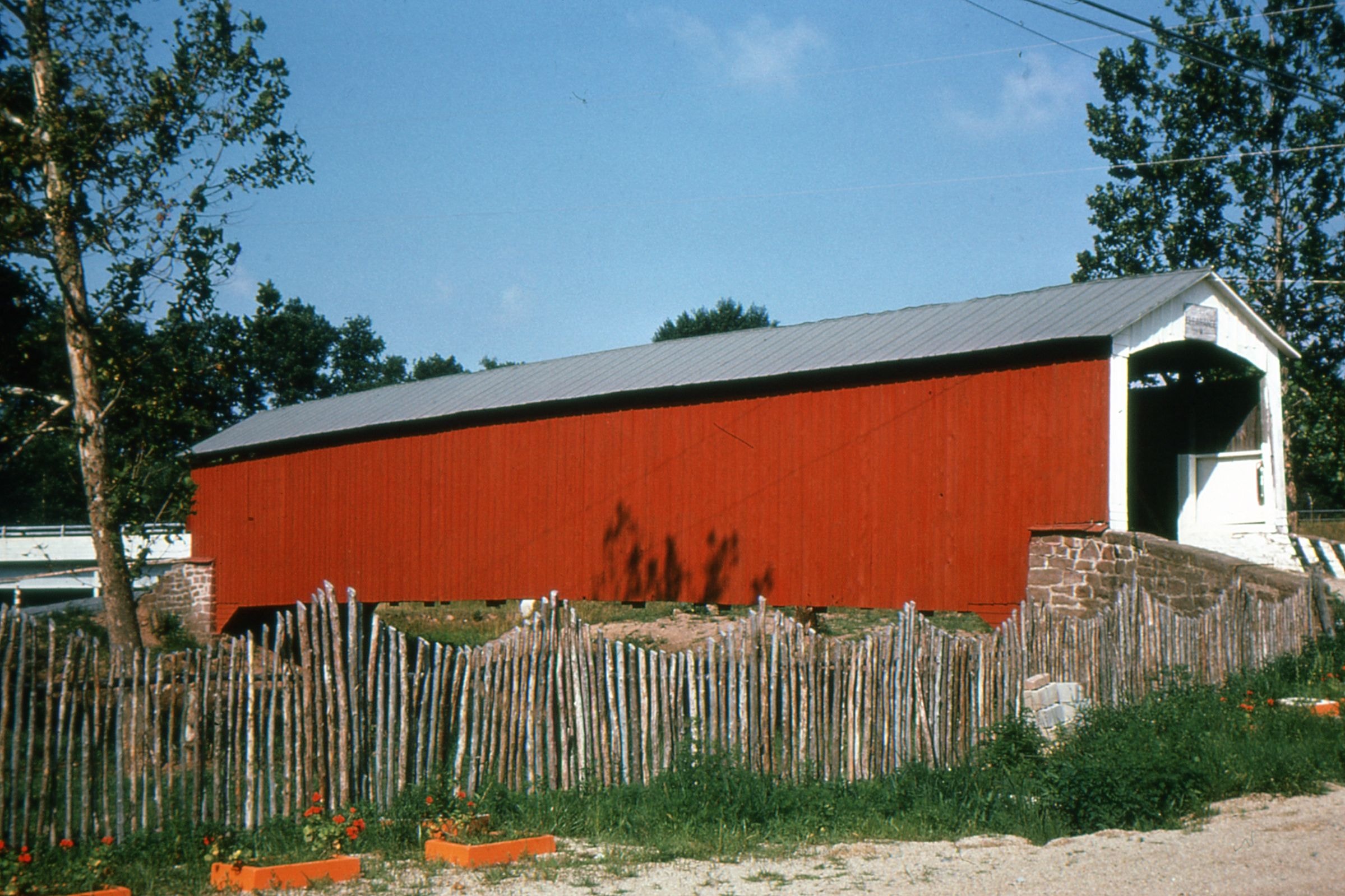 Red Run / Oberholtzer's Mill Covered Bridge, Lancaster County, PA — Historical Photo 1963
