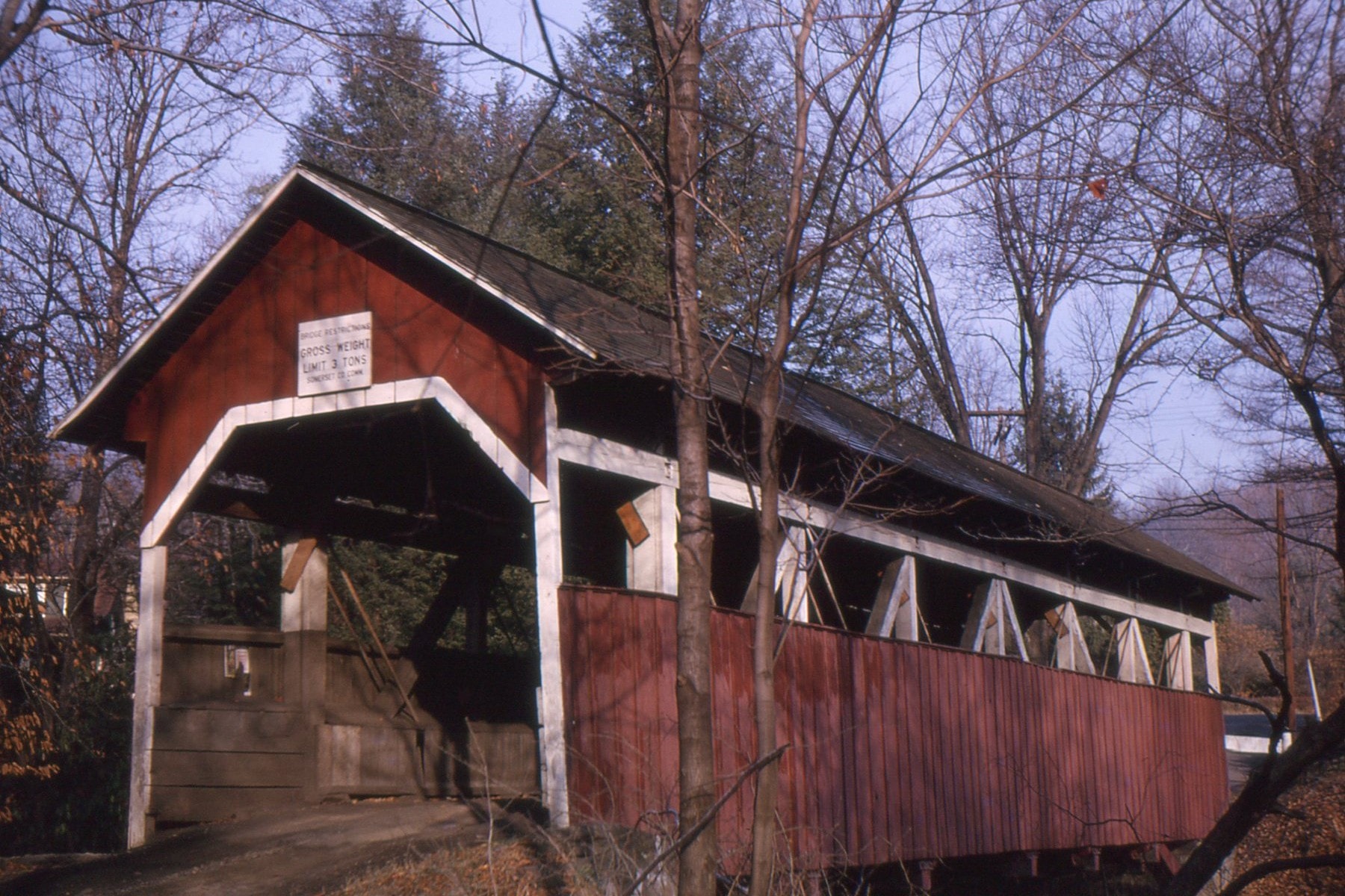 Shaffer's / Ben's Creek Covered Bridge, Somerset County, PA — Historical Photo 1963