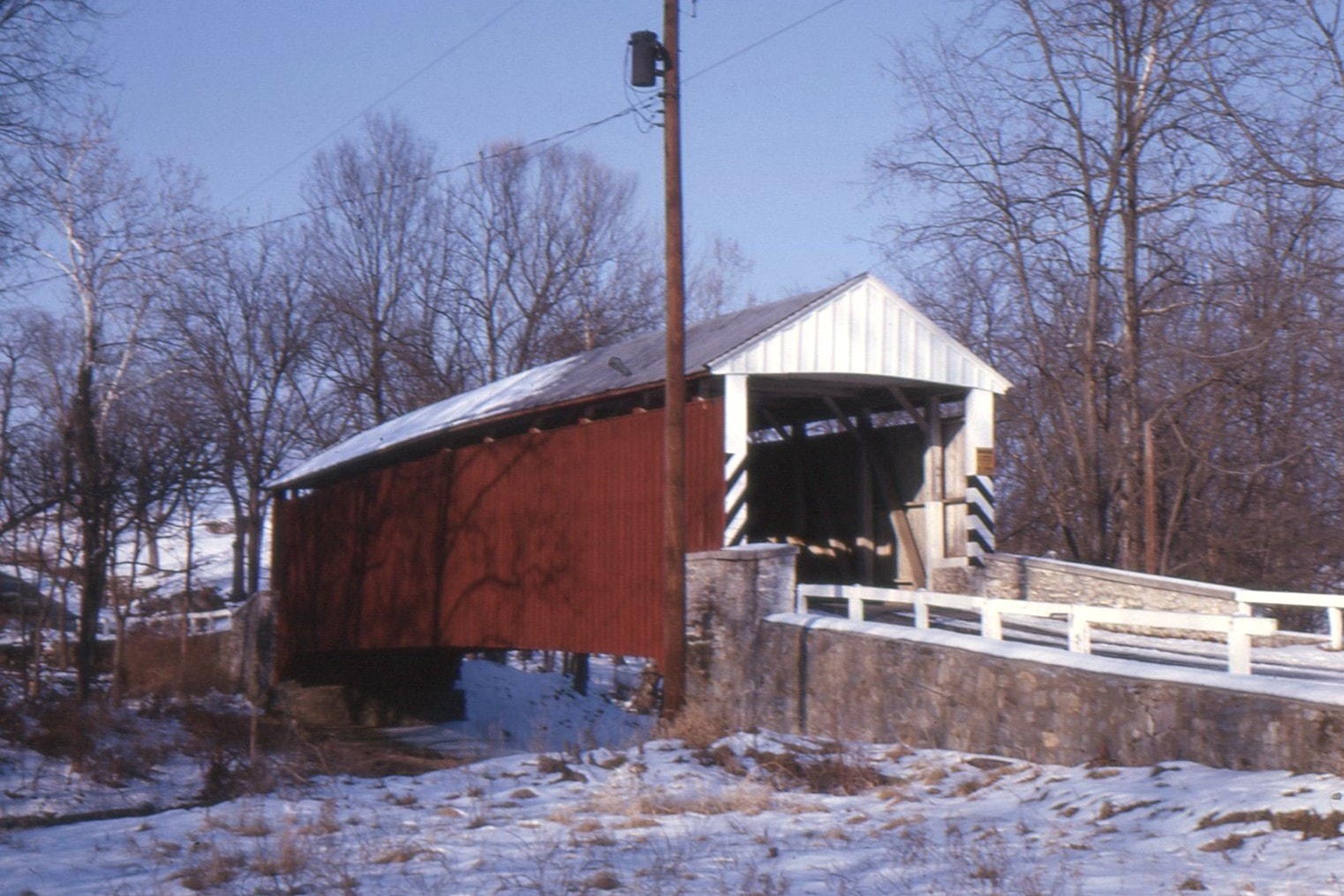 Siegrist's Mill / Moore's Covered Bridge, Lancaster County, PA — Historical Photo 1963