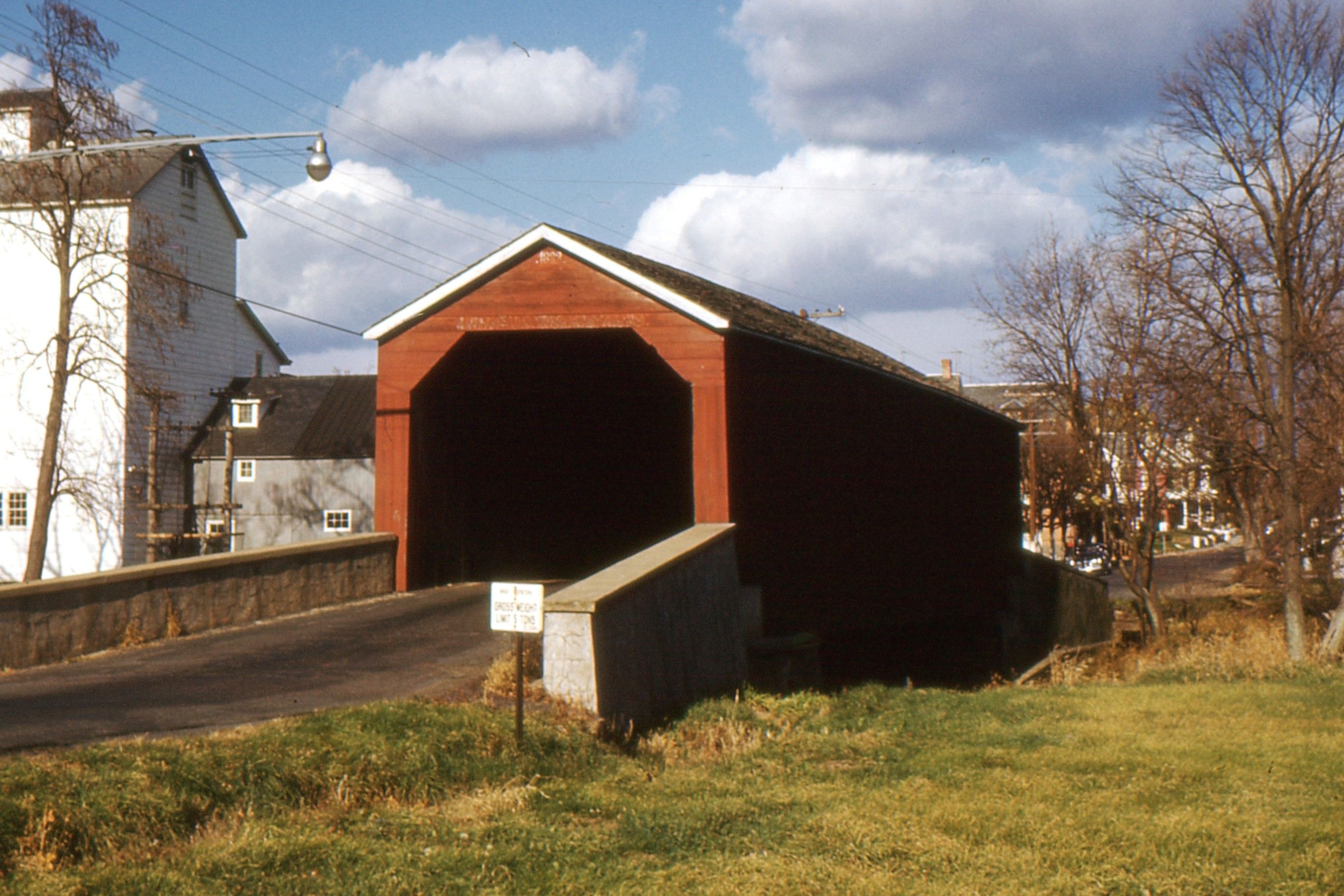 South Perkasie Covered Bridge, Bucks County, PA — Historical Photo 1957