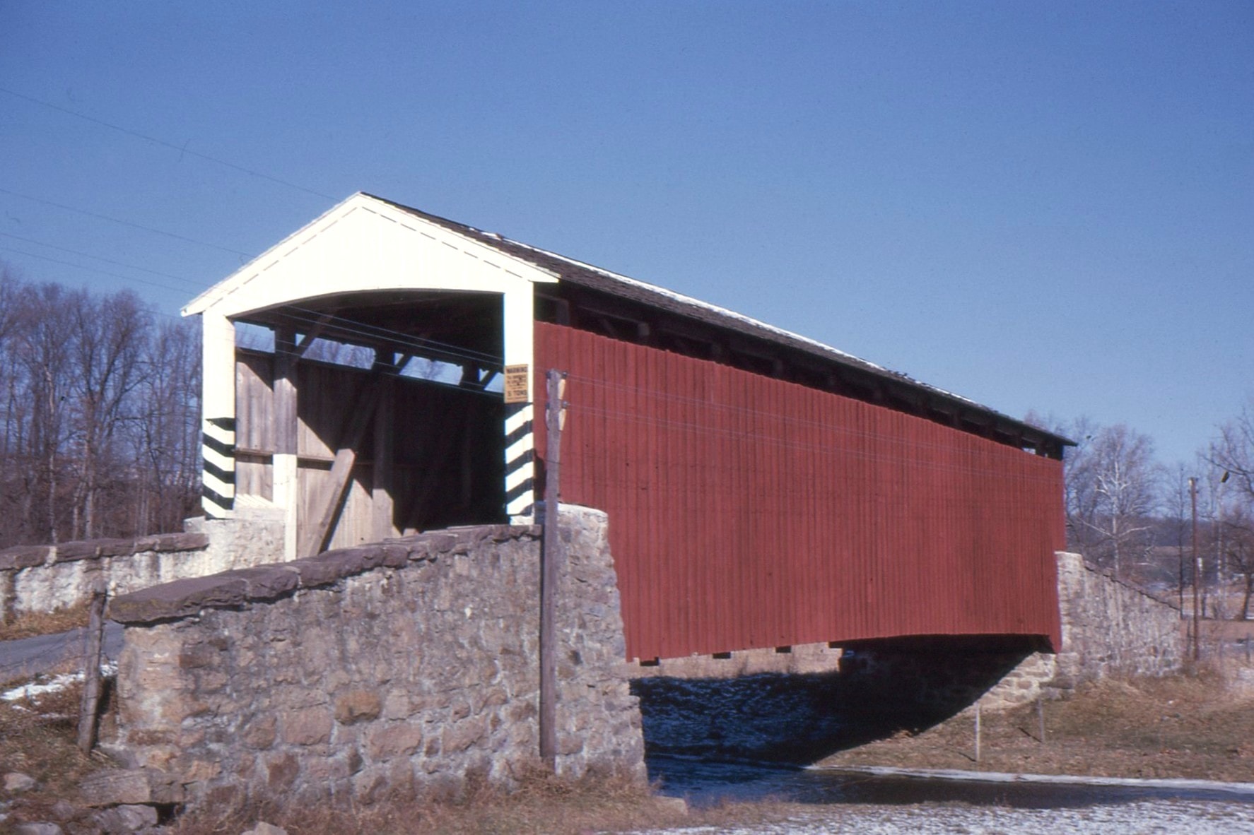 Weaver's Mill / White Hall Covered Bridge, Lancaster County, PA — Historical Photo 1962
