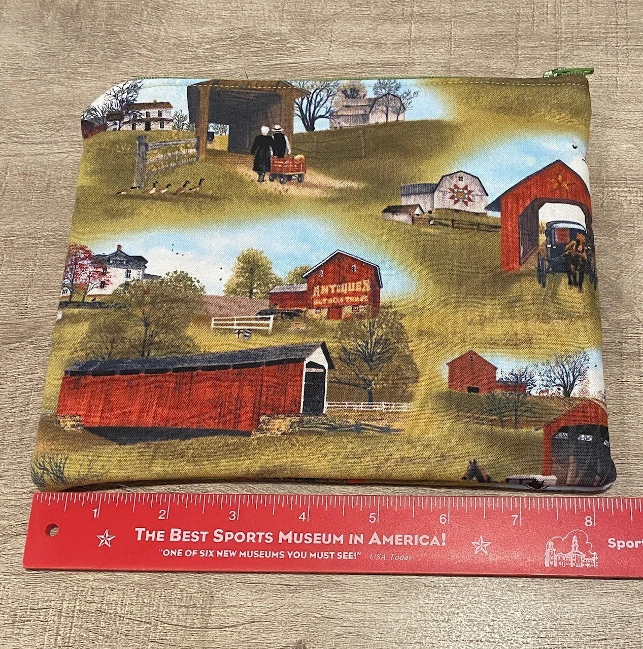 Covered Bridge Scene Zippered Bag
